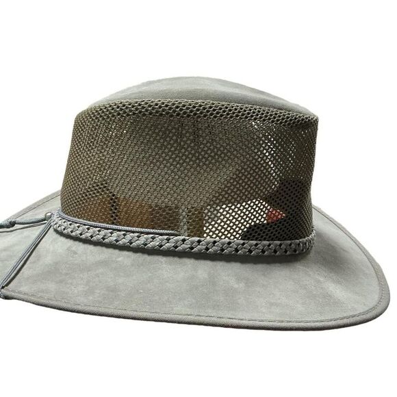Monterey Bay Breeze Hat Mens L Gray Suede Mesh Breeze Mesh Sun Outback Style - Picture 4 of 9